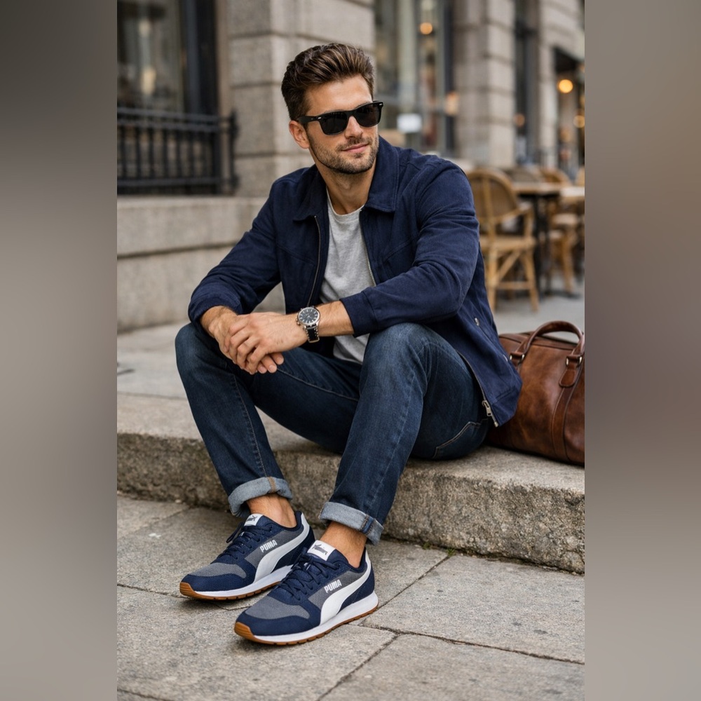 PUMA Men's SR Siege Shoes Navy/Gray/white